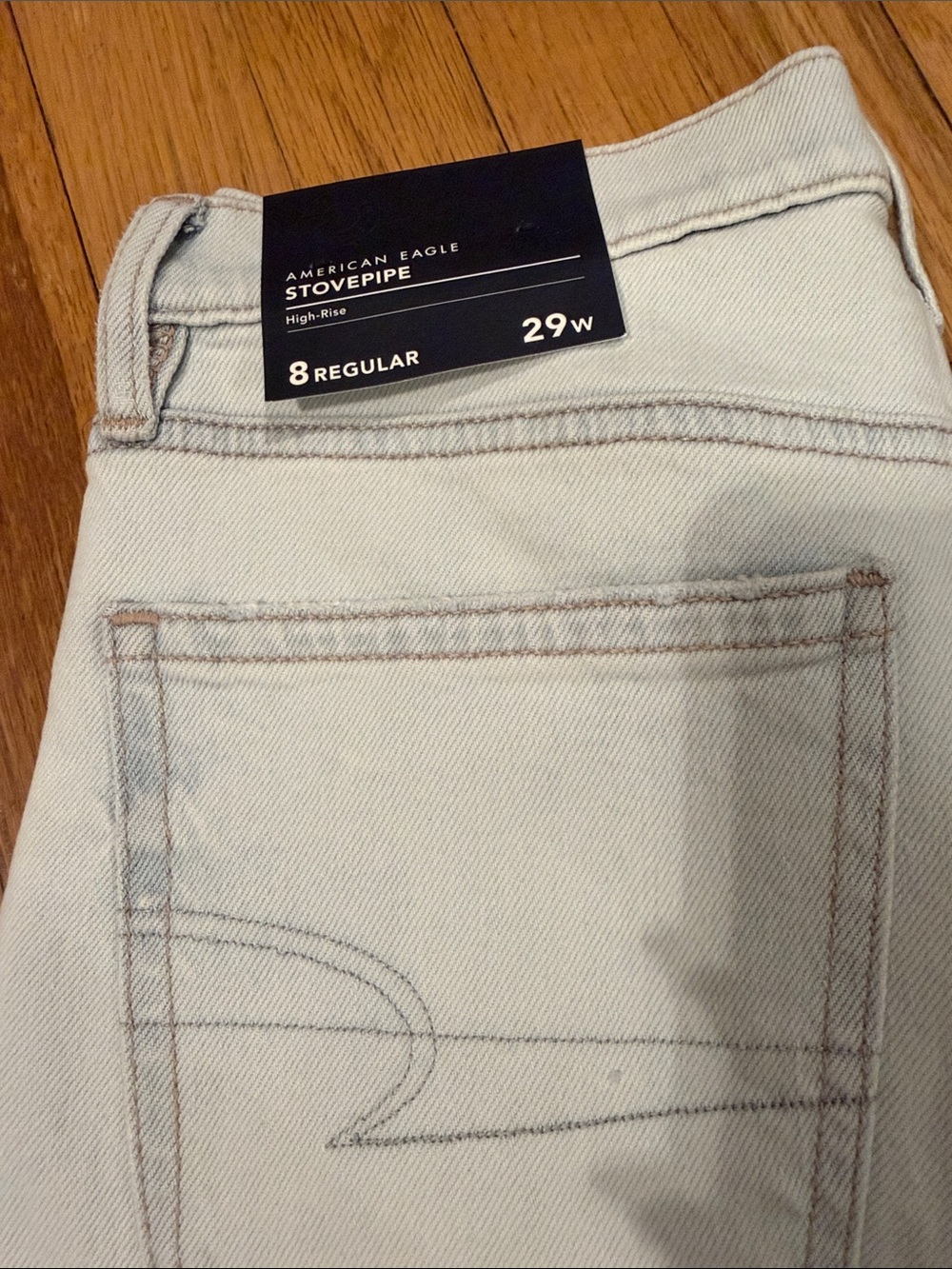 American Eagle Outfitters Embroidered Wide-Leg Jeans - Picture 4 of 4